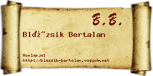 Blázsik Bertalan névjegykártya