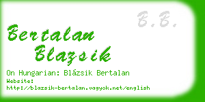 bertalan blazsik business card
